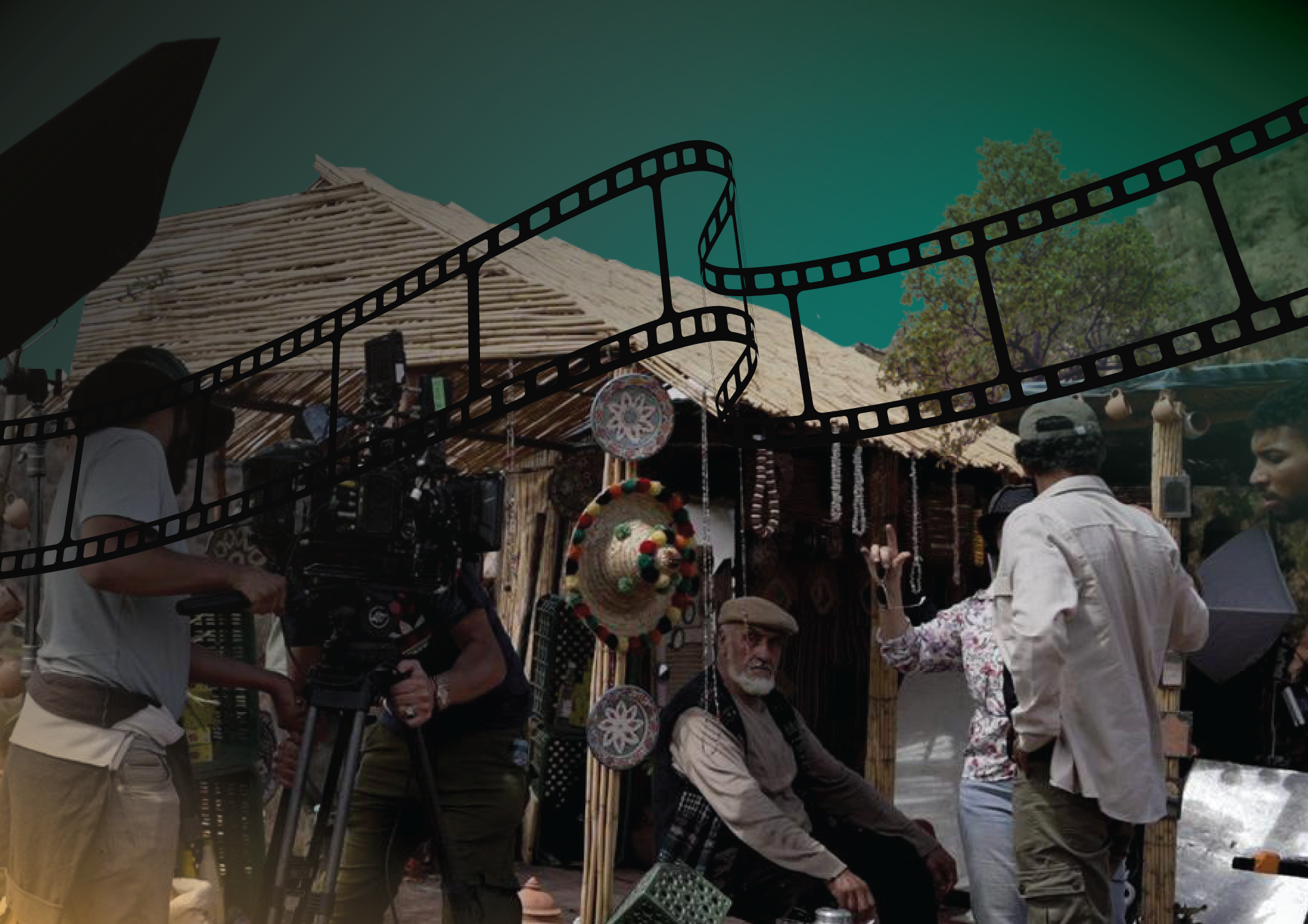 Equipe de tournage sur place au Maroc